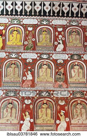 "Mural, fresco, colourful painted wall with Buddha images, Lankatilaka Vihara Temple, near Kandy, Central Province, Sri Lanka, Asia" View Large Photo Image Stock Photograph - "Mural, fresco, colourful painted wall with Buddha images, Lankatilaka Vihara Temple, near Kandy, Central Province, Sri Lanka, Asia". Fotosearch