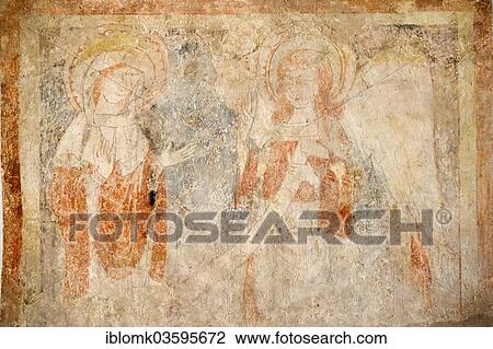 "Mural from 13th century, St. Gallus Church, the oldest church building of Carolingian origin in Franconia, Altmuhltal, Pappenheim, Middle Franconia, Bavaria, Germany, Europe" View Large Photo Image Stock Image - "Mural from 13th century, St. Gallus Church, the oldest church building of Carolingian origin in Franconia, Altmuhltal, Pappenheim, Middle Franconia, Bavaria, Germany, Europe". Fotosearch