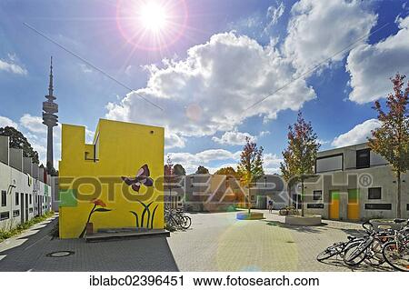 "Mural in the former Olympic Village, Munich, Bavaria, Germany, Europe" View Large Photo Image Stock Image - "Mural in the former Olympic Village, Munich, Bavaria, Germany, Europe". Fotosearch