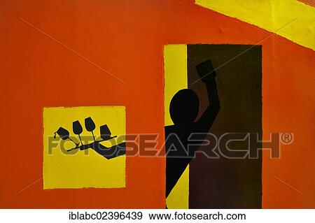 "Mural of a waiter in the former Olympic Village, Munich, Bavaria, Germany, Europe" View Large Photo Image Stock Photo - "Mural of a waiter in the former Olympic Village, Munich, Bavaria, Germany, Europe". Fotosearch