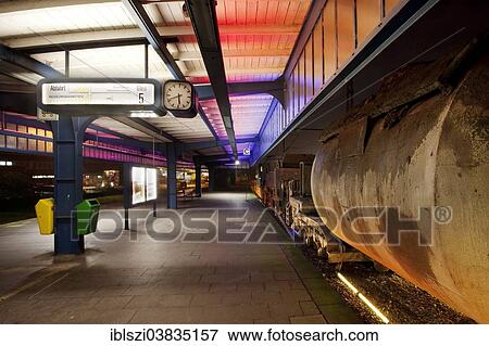"Museum platform with the disused tracks 4 and 5 of Oberhausen central railway station, Oberhausen, North Rhine-Westphalia, Germany, Europe" View Large Photo Image Stock Photo - "Museum platform with the disused tracks 4 and 5 of Oberhausen central railway station, Oberhausen, North Rhine-Westphalia, Germany, Europe". Fotosearch