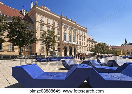 "Museum Quarter with big blue seating, Museum Square, Vienna, Vienna State, Austria, Europe" View Large Photo Image Stock Photography - "Museum Quarter with big blue seating, Museum Square, Vienna, Vienna State, Austria, Europe". Fotosearch