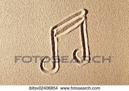 "Musical notes, drawn in sand" View Large Photo Image Picture - "Musical notes, drawn in sand". Fotosearch