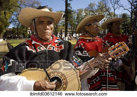 Stock Photograph - "Musician at the Danza de los Viejitos, dance of the old men, Patzcuaro, Michoacan, Mexico, North America". Fotosearch