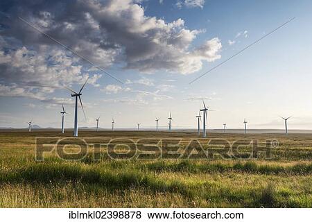 Stock Photo - "Mybster wind farm in the Scottish Highlands, County of Caithness, Scotland, United Kingdom, Europe". Fotosearch