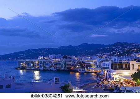 "Mykonos Town in the evening, Mykonos, Cyclades, Greece, Europe" View Large Photo Image Stock Image - "Mykonos Town in the evening, Mykonos, Cyclades, Greece, Europe". Fotosearch