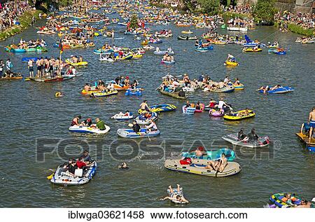 "Nabada"""", a traditional water parade on the Danube River on Swear Monday, Ulm, Baden-Wurttemberg, Germany, Europe" View Large Photo Image Stock Photo - "Nabada"""", a traditional water parade on the Danube River on Swear Monday, Ulm, Baden-Wurttemberg, Germany, Europe". Fotosearch