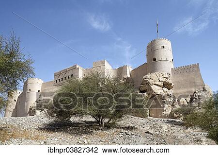 "Nakhal Fort or Husn Al Heem, fortress, historic mudbrick building, Al-Batinah province, Sultanate of Oman, Arabian Peninsula" View Large Photo Image Stock Image - "Nakhal Fort or Husn Al Heem, fortress, historic mudbrick building, Al-Batinah province, Sultanate of Oman, Arabian Peninsula". Fotosearch