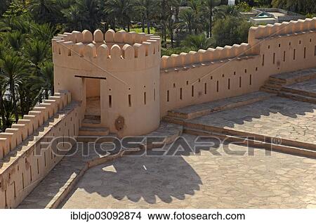 Picture - "Nakhal Fort or Nakhl Fort, Nakhal, Al Batinah, Oman, Asia". Fotosearch