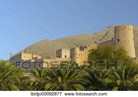 Stock Photo - "Nakhal Fort or Nakhl Fort, Nakhal, Al Batinah, Oman, Asia". Fotosearch