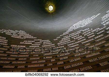 "Names of victims of the 2004 tsunami in the Aceh Tsunami Museum, Banda Aceh, Indonesia, Asia" View Large Photo Image Stock Image - "Names of victims of the 2004 tsunami in the Aceh Tsunami Museum, Banda Aceh, Indonesia, Asia". Fotosearch