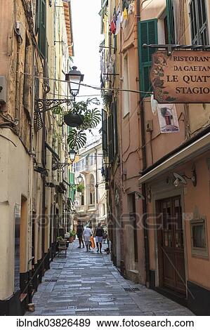 "Narrow alley in the historic town centre of Sanremo, Ligurian, Italy, Europe" View Large Photo Image Stock Photo - "Narrow alley in the historic town centre of Sanremo, Ligurian, Italy, Europe". Fotosearch