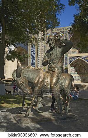 Stock Photo - "Nasreddin Hoca statue, Labi Hauz, Bukhara, Uzbekistan, Asia". Fotosearch