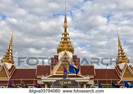 Stock Image - "National Assembly Building, seat of the Parliament of Cambodia, Phnom Penh, Cambodia, Asia". Fotosearch