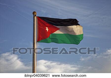 "National flag, Jordan, Asia" View Large Photo Image Stock Image - "National flag, Jordan, Asia". Fotosearch