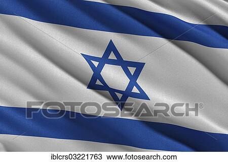 Stock Image - National flag of Israel. Fotosearch