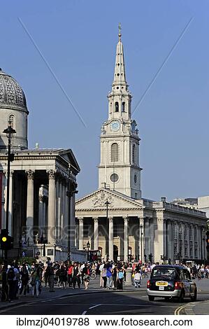 "National Gallery and St. Martin-in-the-Fields, Trafalgar Square, West End, London, England, United Kingdom, Europe" View Large Photo Image Stock Photo - "National Gallery and St. Martin-in-the-Fields, Trafalgar Square, West End, London, England, United Kingdom, Europe". Fotosearch