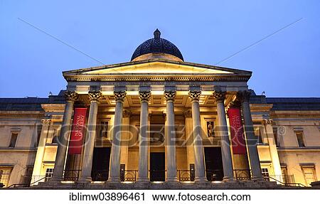 "National Gallery, blue hour, Trafalgar Square, London, England, United Kingdom, Europe" View Large Photo Image Stock Image - "National Gallery, blue hour, Trafalgar Square, London, England, United Kingdom, Europe". Fotosearch