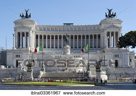 Stock Photo - "National Memorial to King Vittorio Emanuele II, the so-called Vittoriano in Piazza Venezia, Rome, Lazio, Italy, Europe". Fotosearch