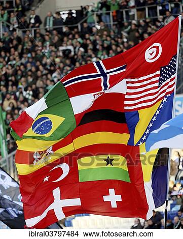 "Nations flag in a football stadium, Baden-Wurttemberg, Germany, Europe" View Large Photo Image Picture - "Nations flag in a football stadium, Baden-Wurttemberg, Germany, Europe". Fotosearch