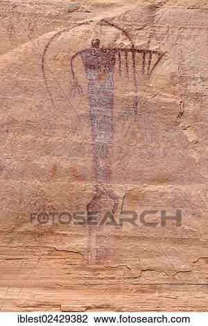 Stock Image - "Native American rock art, Buckhorn Draw Petroglyphs, San Rafael Swell, Utah, USA, North America". Fotosearch