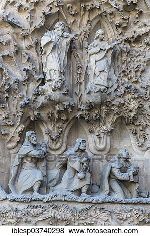 "Nativity facade, Sagrada Familia, or Basilica i Temple Expiatori de la Sagrada Familia, Basilica and Expiatory Church of the Holy Family, by architect Antoni Gaudi, Barcelona, Catalonia, Spain, Europe" View Large Photo Image Stock Photo - "Nativity facade, Sagrada Familia, or Basilica i Temple Expiatori de la Sagrada Familia, Basilica and Expiatory Church of the Holy Family, by architect Antoni Gaudi, Barcelona, Catalonia, Spain, Europe". Fotosearch