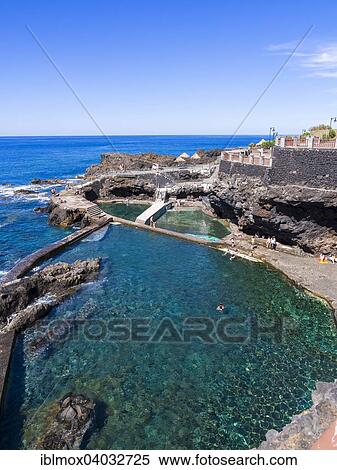 "Natural swimming pool near La Fajana, Barlovento, La Palma, Canary Islands, Spain, Europe" View Large Photo Image Stock Photography - "Natural swimming pool near La Fajana, Barlovento, La Palma, Canary Islands, Spain, Europe". Fotosearch