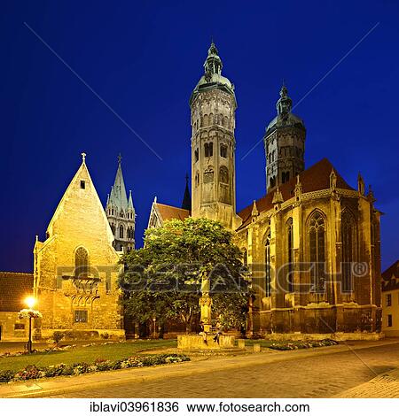 Stock Photograph - "Naumburg Cathedral at night, Naumburg, Saxony-Anhalt, Germany, Europe". Fotosearch
