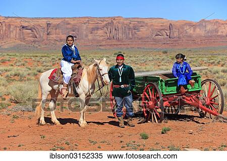 "Navajo Indian family with a horse and carriage, Monument Valley, Utah, United States, North America" View Large Photo Image Stock Photography - "Navajo Indian family with a horse and carriage, Monument Valley, Utah, United States, North America". Fotosearch
