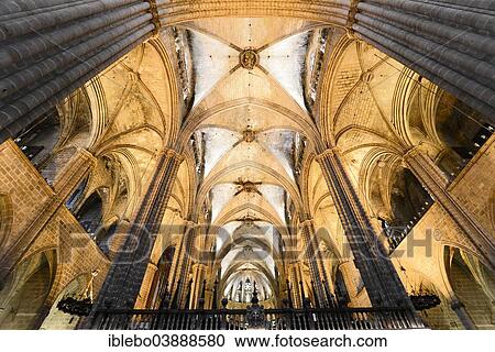"Nave, interior view, La Catedral de Santa Creu i Santa Eulalia, Barri Gotic, Barcelona, ​​Catalonia, Spain, Europe" View Large Photo Image Stock Image - "Nave, interior view, La Catedral de Santa Creu i Santa Eulalia, Barri Gotic, Barcelona, ​​Catalonia, Spain, Europe". Fotosearch