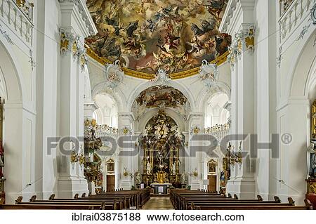 "Nave of the Rott abbey church with the high altar by Ignaz Gunther and dome fresco """"Theatrum honoris"""" by Matthaus Gunther, former Benedictine monastery Rott am Inn, Upper Bavaria, Bavaria, Germany, Europe" View Large Photo Image Stock Photo - "Nave of the Rott abbey church with the high altar by Ignaz Gunther and dome fresco """"Theatrum honoris"""" by Matthaus Gunther, former Benedictine monastery Rott am Inn, Upper Bavaria, Bavaria, Germany, Europe". Fotosearch