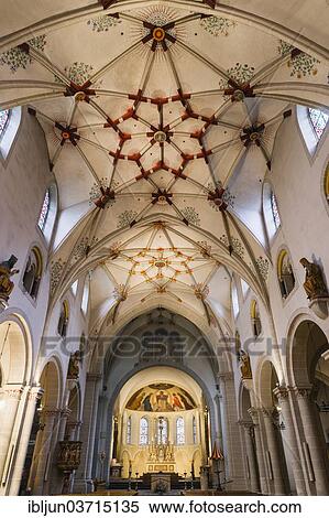 "Nave with a Gothic stellar vault of the Basilica of St. Castor, masterpiece of Romanesque architecture on the Middle Rhine, Minor Basilica, UNESCO World Heritage Upper Middle Rhine Valley, Koblenz, Rhineland-Palatinate, Germany, Europe" View Large Photo Image Stock Photography - "Nave with a Gothic stellar vault of the Basilica of St. Castor, masterpiece of Romanesque architecture on the Middle Rhine, Minor Basilica, UNESCO World Heritage Upper Middle Rhine Valley, Koblenz, Rhineland-Palatinate, Germany, Europe". Fotosearch