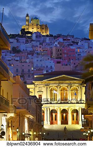 "Neo-classic City Hall of Ermoupolis, Miaoulis Square, Syros, Cyclades, Greece, Europe" View Large Photo Image Picture - "Neo-classic City Hall of Ermoupolis, Miaoulis Square, Syros, Cyclades, Greece, Europe". Fotosearch