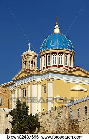 "Neo-classic Greek Orthodox church of Saint Nicholas, Ermoupolis, Syros, Cyclades Islands, Greece, Europe" View Large Photo Image Stock Photograph - "Neo-classic Greek Orthodox church of Saint Nicholas, Ermoupolis, Syros, Cyclades Islands, Greece, Europe". Fotosearch