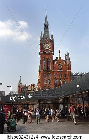 Picture - "Neo-Gothic St Pancras station with clock tower, King's Cross Metro Station, London, England, United Kingdom, Europe". Fotosearch