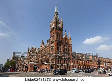 "Neo-Gothic St Pancras station with clock tower, King's Cross, London, England, United Kingdom, Europe" View Large Photo Image Stock Image - "Neo-Gothic St Pancras station with clock tower, King's Cross, London, England, United Kingdom, Europe". Fotosearch