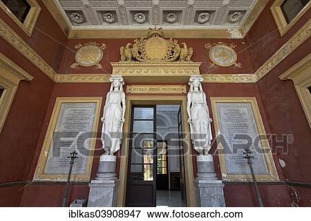 Stock Photo - "Neoclassical portal of the former gymnasium, Botanical Garden, Orto Botanico di Palermo, Palermo, Province of Palermo, Sicily, Italy, Europe". Fotosearch