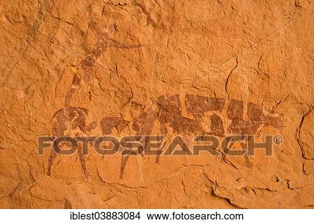 "Neolithic rock art, rock painting of two cows or bulls, Bovidian period, Tassili n'Ajjer National Park, Unesco World Heritage Site, Algeria, Africa" View Large Photo Image Picture - "Neolithic rock art, rock painting of two cows or bulls, Bovidian period, Tassili n'Ajjer National Park, Unesco World Heritage Site, Algeria, Africa". Fotosearch