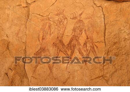 "Neolithic rock art, rock painting of people, Bovidian period, Tassili n'Ajjer National Park, Unesco World Heritage Site, Algeria, Africa" View Large Photo Image Stock Photograph - "Neolithic rock art, rock painting of people, Bovidian period, Tassili n'Ajjer National Park, Unesco World Heritage Site, Algeria, Africa". Fotosearch