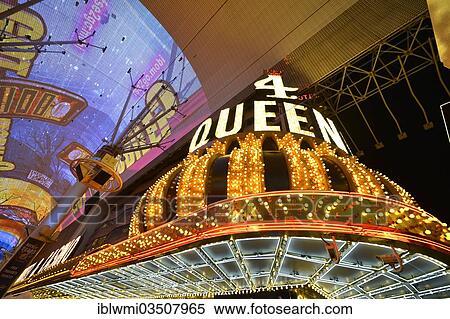 Stock Photography - "Neon dome of the Fremont Street Experience in old Las Vegas, Casino Hotel 4 Queens, downtown, Las Vegas, Nevada, United States, North America". Fotosearch