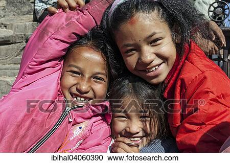 "Nepalese girls, Patan, Nepal, Asia" View Large Photo Image Stock Image - "Nepalese girls, Patan, Nepal, Asia". Fotosearch