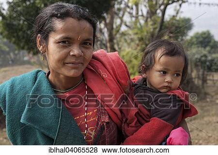 "Nepalese woman with child, portrait, Bandipur, Nepal, Asia" View Large Photo Image Stock Photo - "Nepalese woman with child, portrait, Bandipur, Nepal, Asia". Fotosearch