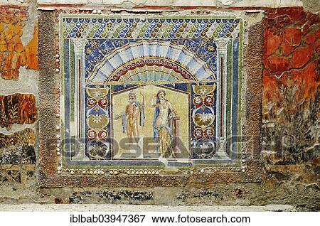 "Neptune and Amphitrite, mosaic, Casa di Nettuno e Anfitrite, House of Neptune and Amphitrite, archaeological site, Herculaneum, Ercolano, Naples, Campania, Italy, Europe" View Large Photo Image Stock Photo - "Neptune and Amphitrite, mosaic, Casa di Nettuno e Anfitrite, House of Neptune and Amphitrite, archaeological site, Herculaneum, Ercolano, Naples, Campania, Italy, Europe". Fotosearch