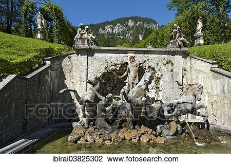 "Neptune Fountain, Schlosspark palace gardens, Schloss Linderhof Palace, Upper Bavaria, Bavaria, Germany, Europe" View Large Photo Image Stock Image - "Neptune Fountain, Schlosspark palace gardens, Schloss Linderhof Palace, Upper Bavaria, Bavaria, Germany, Europe". Fotosearch