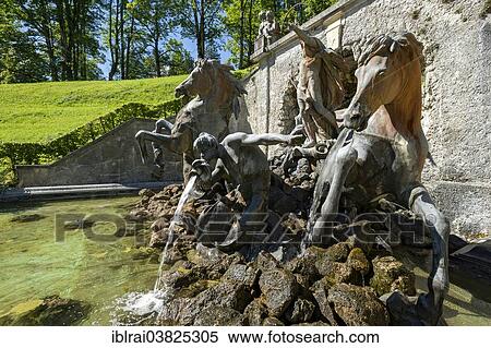 "Neptune Fountain, Schlosspark palace gardens, Schloss Linderhof Palace, Upper Bavaria, Bavaria, Germany, Europe" View Large Photo Image Stock Photography - "Neptune Fountain, Schlosspark palace gardens, Schloss Linderhof Palace, Upper Bavaria, Bavaria, Germany, Europe". Fotosearch