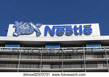 Stock Image - "Nestle headquarters, office building, Niederrad business district, Frankfurt am Main, Hesse, Germany, Europe, PublicGround, Europe". Fotosearch