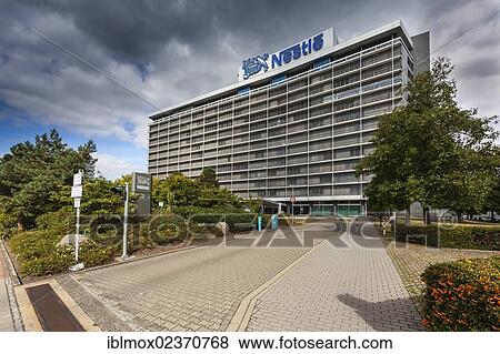 Stock Photo - "Nestle headquarters, office building, Niederrad business district, Frankfurt am Main, Hesse, Germany, Europe, PublicGround, Europe". Fotosearch