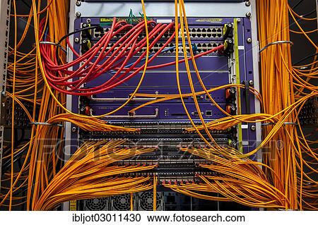 "Network servers, cabling in a server room, Germany, Europe" View Large Photo Image Stock Image - "Network servers, cabling in a server room, Germany, Europe". Fotosearch