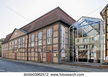 Stock Image - "Neubrandenburger Schauspielhaus theatre, originally known as Comodienhaus, half-timbered building from around 1780, Neubrandenburg, Mecklenburg-Western Pomerania, Germany, Europe". Fotosearch