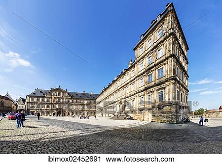 Stock Image - "Neue Residenz palace, Bamberg, Upper Franconia, Bavaria, Germany, Europe, PublicGround, Europe". Fotosearch